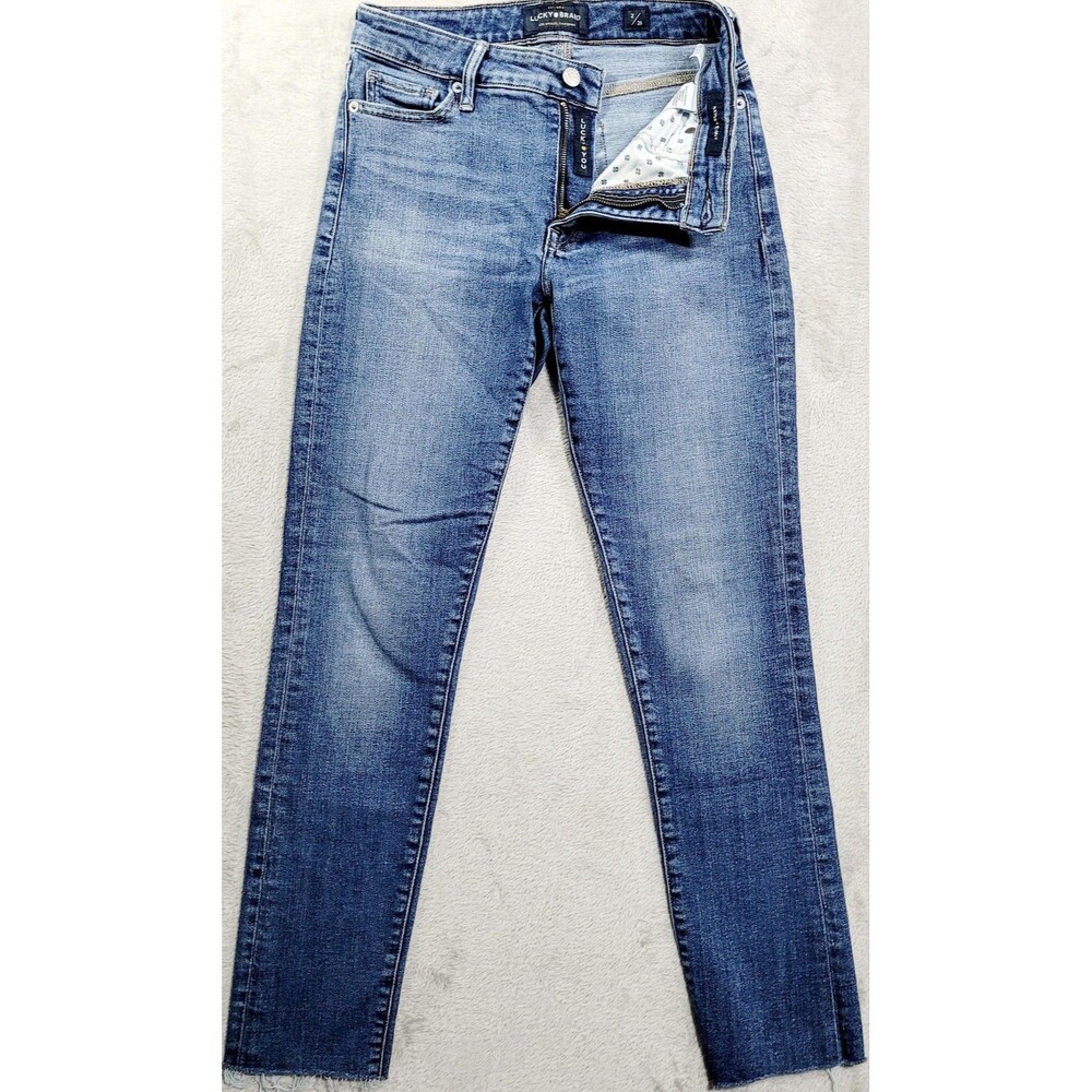 Lucky Brand Hayden Skinny Jeans Womens 2/26 Blue Wash Distressed Stretch Denim